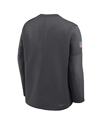 Nike Men's Charcoal Cleveland Browns Sideline Coaches Team Present Midweight Therma-fit Sweatshirt