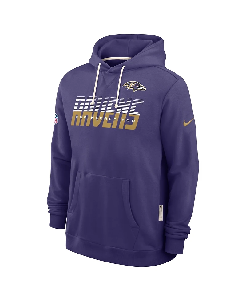 Nike Men's Purple Baltimore Ravens Sideline Standard Issue Top Prospect Dri-fit Hoodie