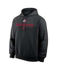 Nike Men's Black Ohio State Buckeyes Premium Performance Raglan Dri-fit Hoodie