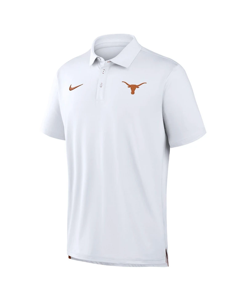 Nike Men's White Texas Longhorns 2026 Sideline Tour Dri-fit Polo Shirt