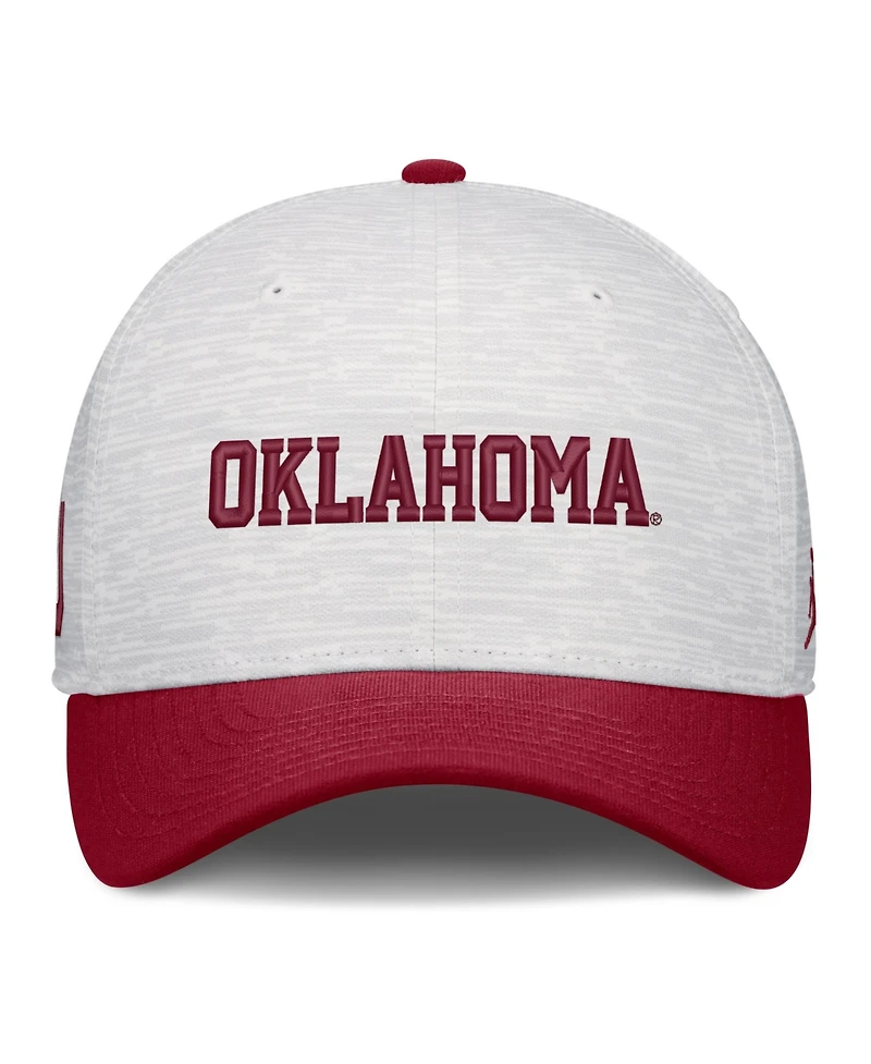 Jordan Men's and Women's White/Crimson Oklahoma Sooners Primetime Rise Adjustable Hat