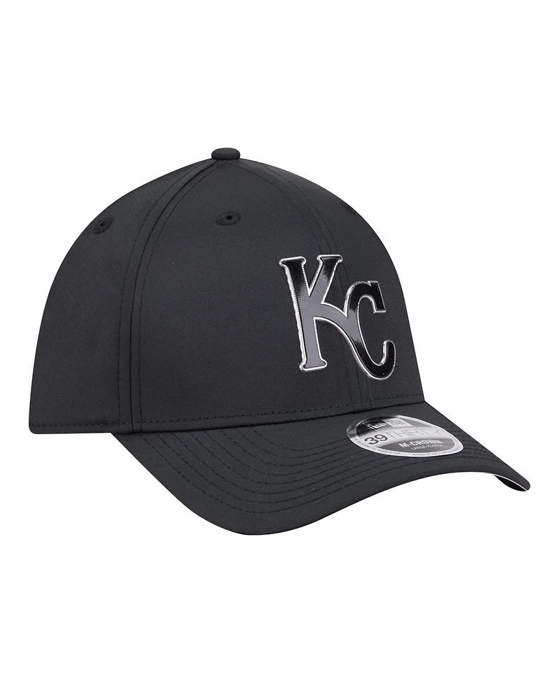 New Era Men's Black Kansas City Royals Metallic 39THIRTY M-Crown Flex Hat