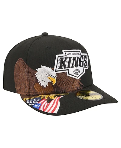 New Era Men's Black Los Angeles Kings Freedom Pre-Curved 59FIFTY Fitted Hat