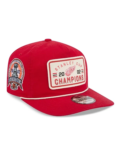 New Era Men's Red Detroit Red Wings Throwback Stanley Cup Champions Side Patch 19TWENTY Adjustable Hat