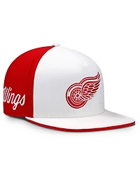 Fanatics Men's White/Red Detroit Red Wings Snapback Hat