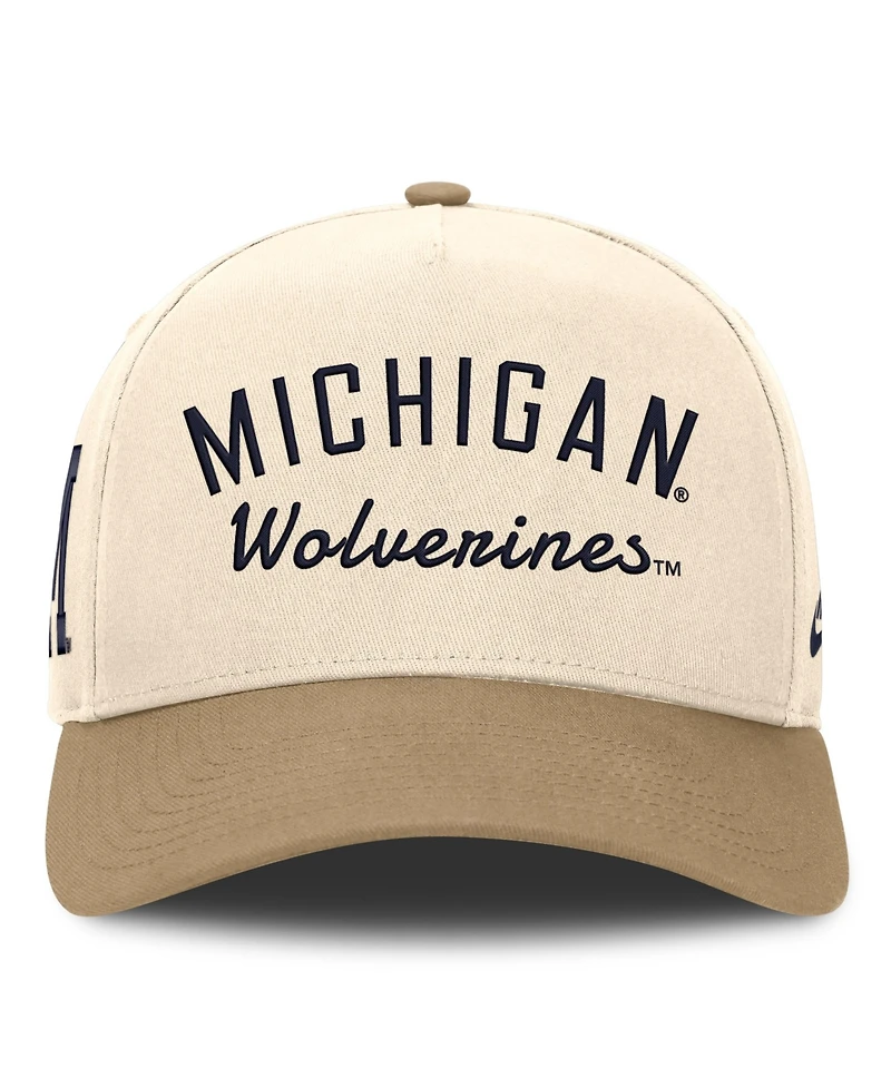 Nike Men's and Women's Natural/Beige Michigan Wolverines Legacy Rise Adjustable Hat