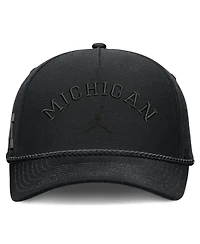 Jordan Men's and Women's Black Michigan Wolverines Campus Prep Tonal Rope Rise 5-Panel Adjustable Hat