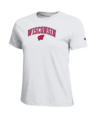 Champion Women's White Wisconsin Badgers Arched Over Logo T-Shirt