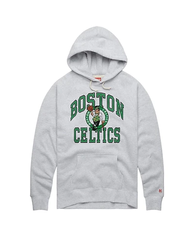 Homage Men's and Women's Ash Boston Celtics Logo Arch Hoodie