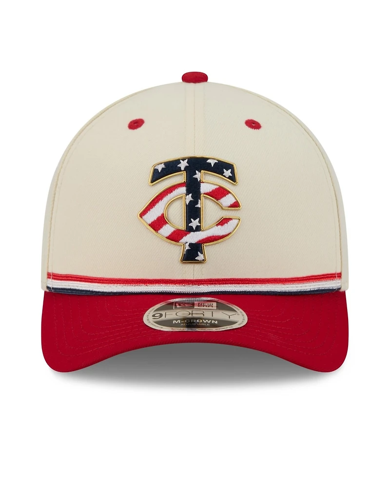 New Era Big Boys and Girls Cream/Red Minnesota Twins Usa 250 9FORTY M-Crown Adjustable Hat
