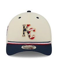 New Era Big Boys and Girls Cream/Navy Kansas City Royals Usa 250 9FORTY M-Crown Adjustable Hat