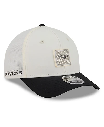 New Era Men's Cream/Black Baltimore Ravens 2026 Nfl Training Camp 9FORTY Adjustable Hat