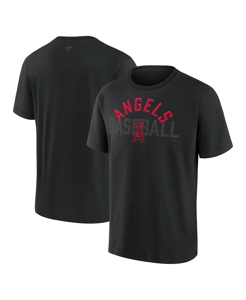 Fanatics Men's Los Angeles Angels Black Out Heavyweight T-Shirt