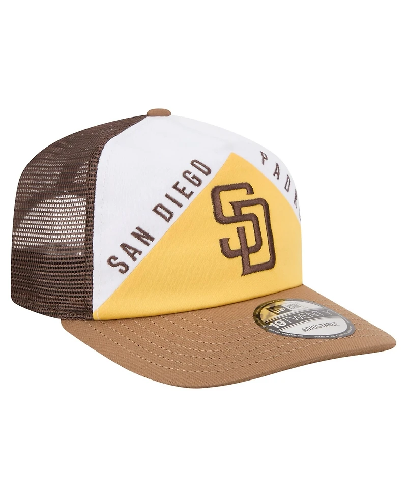 New Era Men's White/Brown San Diego Padres Retro Cut 19TWENTY Adjustable Trucker Hat