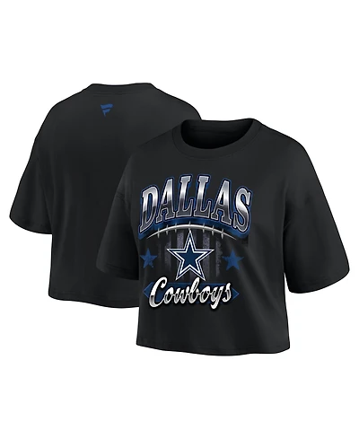 Fanatics Women's Black Dallas Cowboys Americana Cropped T-Shirt