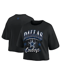 Fanatics Women's Black Dallas Cowboys Americana Cropped T-Shirt