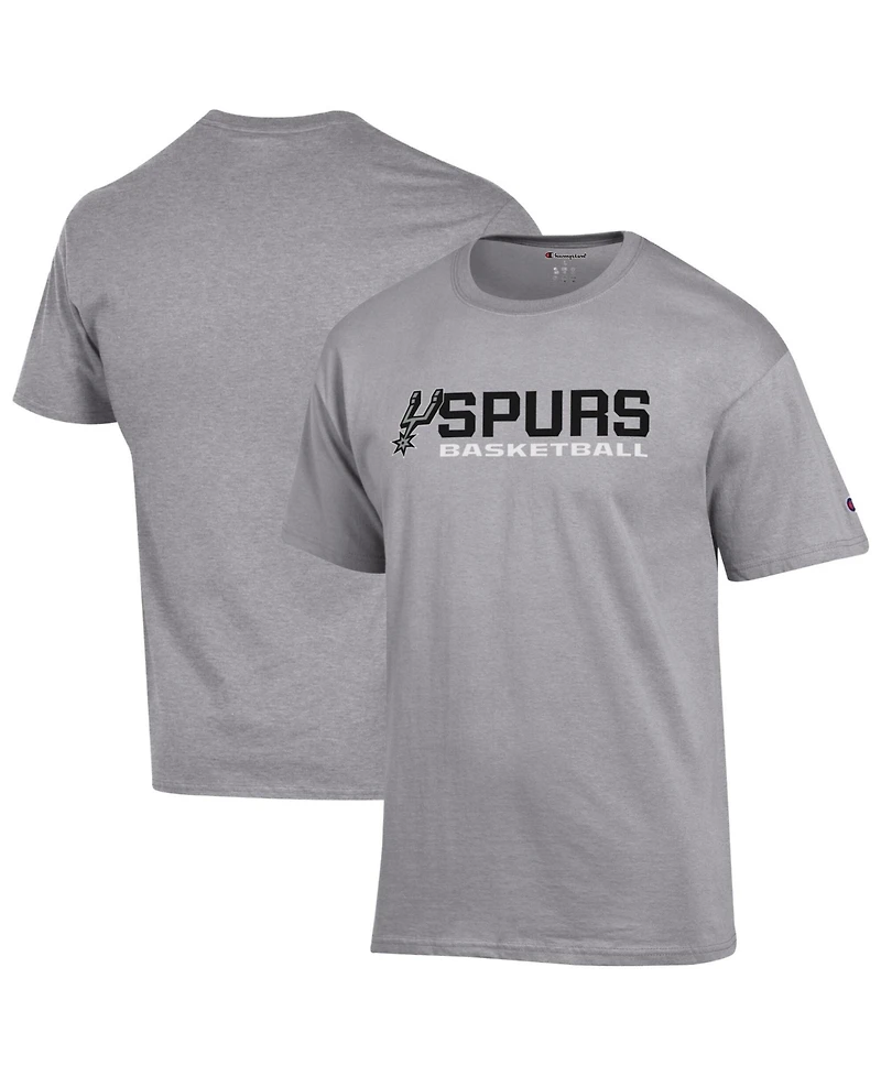 Champion Men's Gray San Antonio Spurs Basketball Jersey Cotton T-Shirt