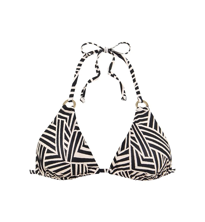 Lascana Women's Geometric Print Triangle Bikini Swimsuit Top Bra Sizing
