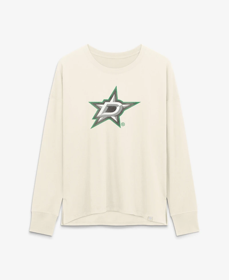 Fanatics Women's Cream Dallas Stars Distressed Logo Long Sleeve T-Shirt