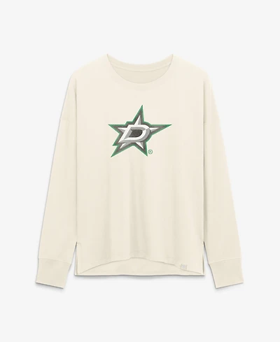 Fanatics Women's Cream Dallas Stars Distressed Logo Long Sleeve T-Shirt