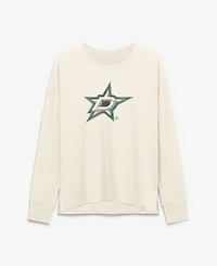 Fanatics Women's Cream Dallas Stars Distressed Logo Long Sleeve T-Shirt
