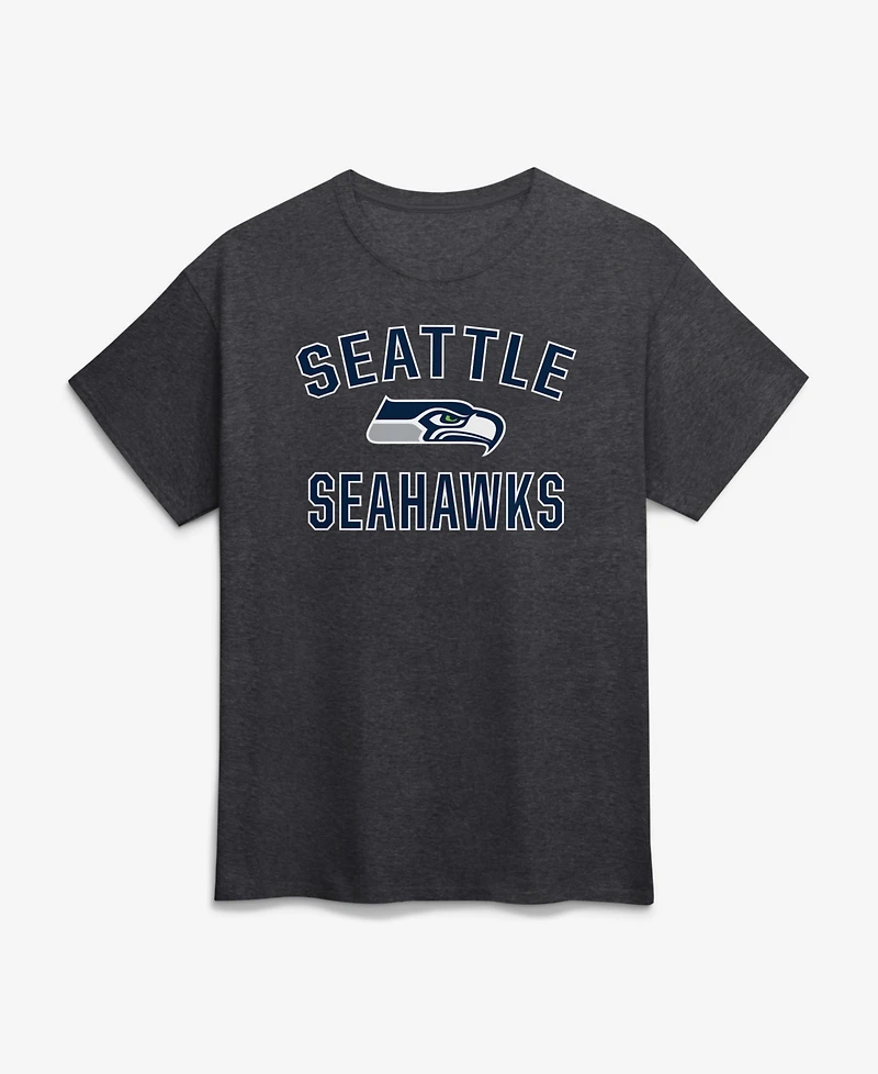 Logo Athletic Men's Charcoal Seattle Seahawks Cotton Victory Arch T-Shirt