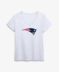 Logo Athletic Women's New England Patriots V-Neck Short-Sleeve T-Shirt