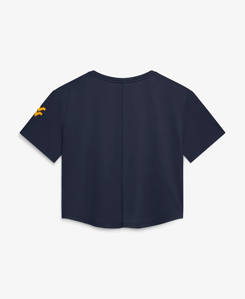 Nike Women's Navy Michigan Wolverines Premium Performance Dri-fit Cropped Top