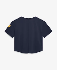 Nike Women's Navy Michigan Wolverines Premium Performance Dri-fit Cropped Top