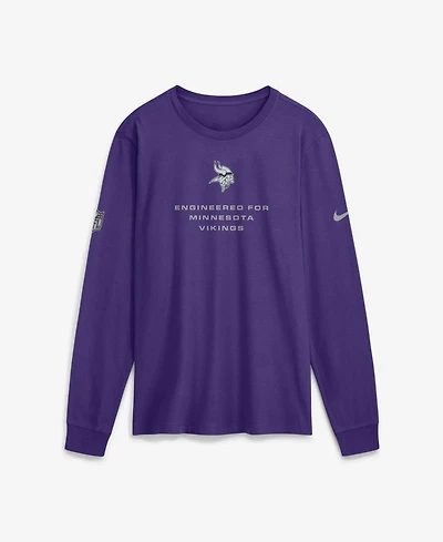 Nike Men's Purple Minnesota Vikings Sideline Bold Arch Star Dri-fit Long Sleeve T-Shirt