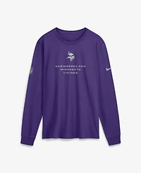 Nike Men's Purple Minnesota Vikings Sideline Bold Arch Star Dri-fit Long Sleeve T-Shirt