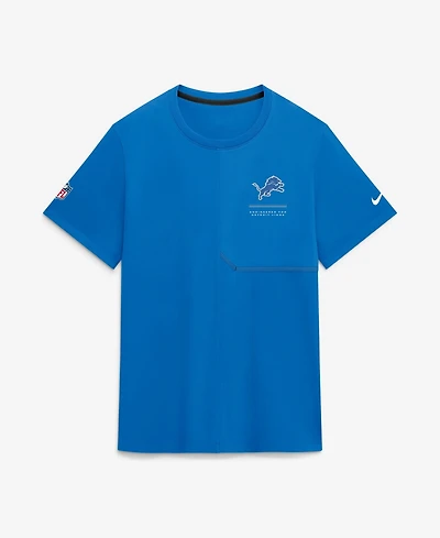 Nike Men's Blue Detroit Lions Sideline Uv Dri-fit Coaches Shirt