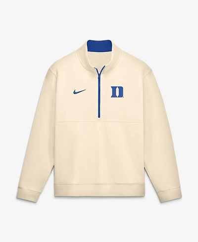 Nike Men's Cream Duke Blue Devils Primetime Club Fleece Half-Zip Pullover Sweatshirt