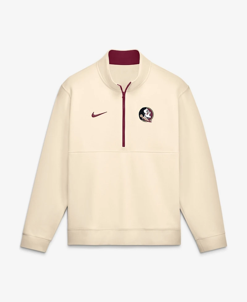 Nike Men's Cream Florida State Seminoles Primetime Club Fleece Half-Zip Pullover Sweatshirt