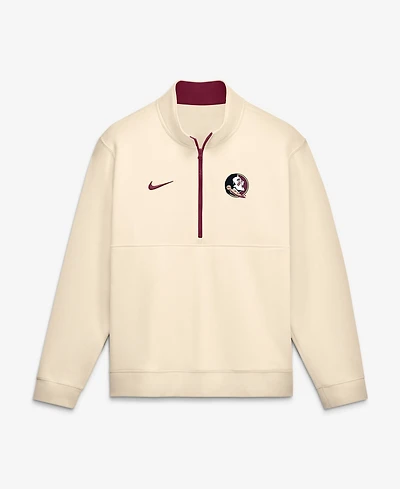 Nike Men's Cream Florida State Seminoles Primetime Club Fleece Half-Zip Pullover Sweatshirt