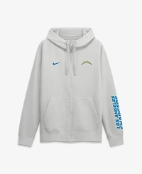 Nike Men's Gray Los Angeles Chargers Cool Down Club Full-Zip Hoodie