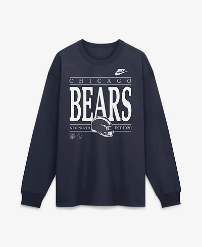 Nike Men's Navy Chicago Bears Red Zone Long Sleeve Max90 T-Shirt