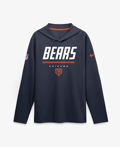 Nike Men's Navy Chicago Bears Big & Tall Sideline Game On Lightweight Long Sleeve Dri-fit Hoodie