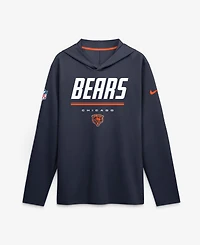Nike Men's Navy Chicago Bears Big & Tall Sideline Game On Lightweight Long Sleeve Dri-fit Hoodie