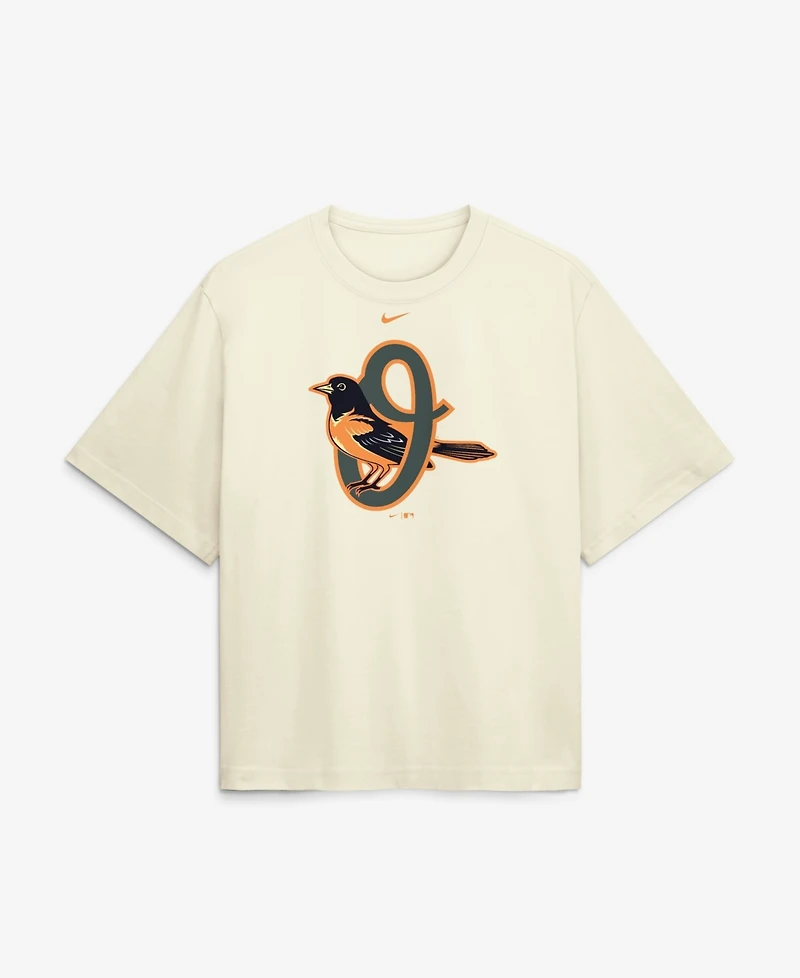 Nike Women's Cream Baltimore Orioles Premium Essentials Relaxed Boxy T-Shirt