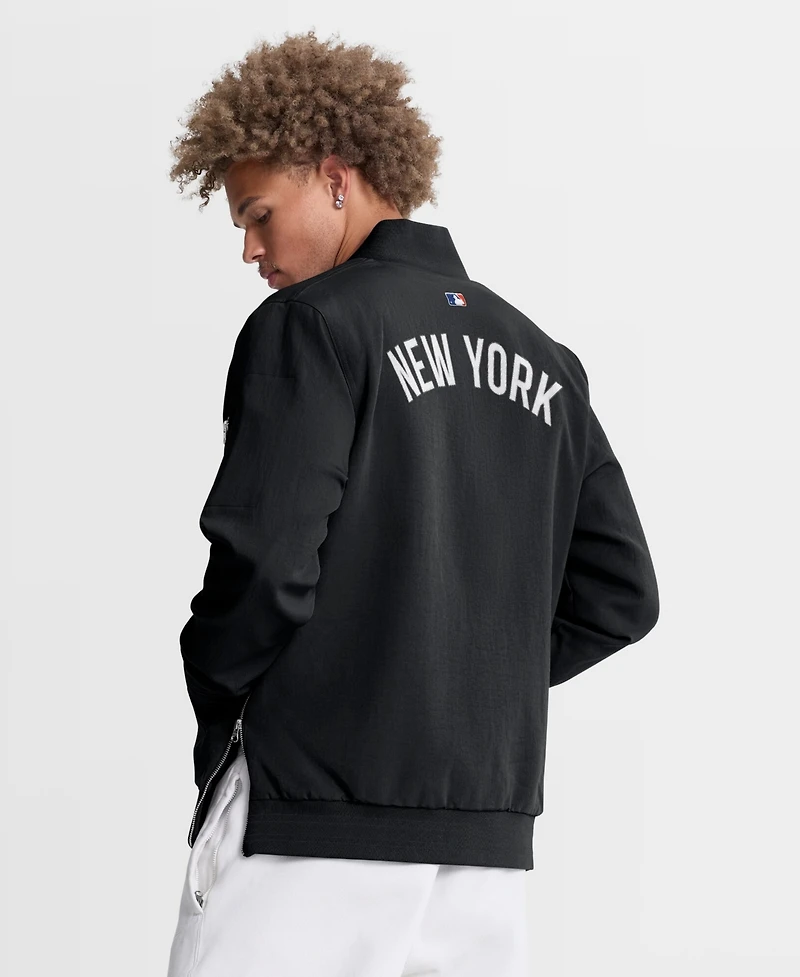 Nike Men's Black New York Mets Authentic Collection Dugout Relaxed Full-Zip Bomber Jacket