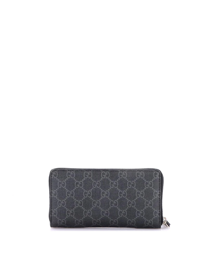 Pre-Owned Gucci Zip Around Wallet Printed Gg Coated Canvas