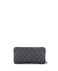Pre-Owned Gucci Zip Around Wallet Printed Gg Coated Canvas