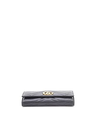 Pre-Owned Gucci Gg Marmont Continental Wallet Matelasse Leather