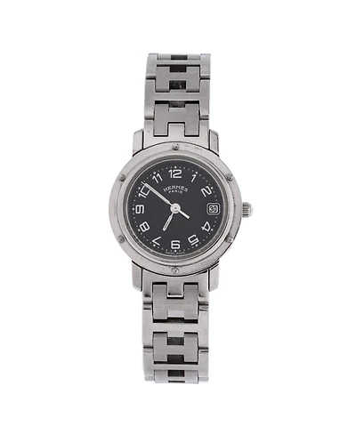 Pre-Owned Hermes Clipper Quartz Watch in Stainless Steel 24mm