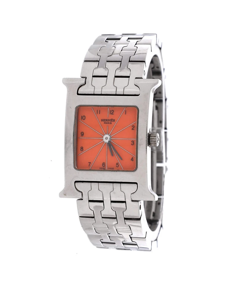 Pre-Owned Hermes Heure H Quartz Watch in Stainless Steel 21mm