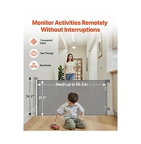 Ruie Retractable Pet Gate with Security Lock 31 in Tall and 56 in Wide