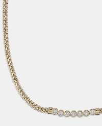 Lauren Ralph Lauren Cubic Zirconia Herringbone Chain 17" Collar Necklace