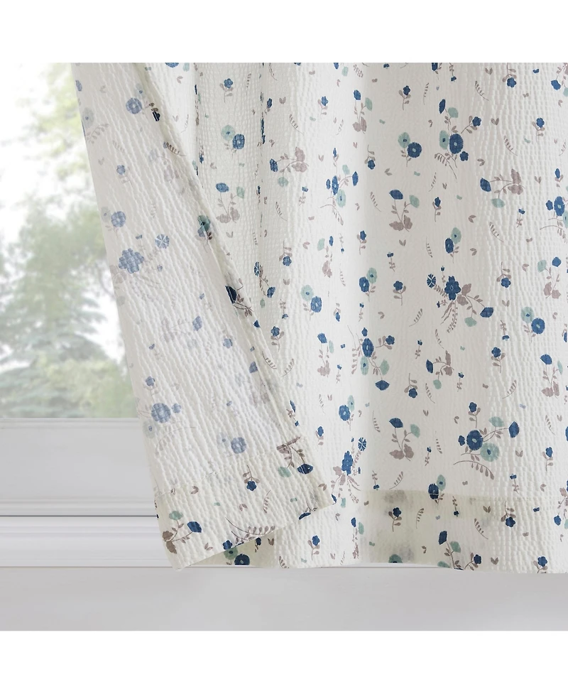 No. 918 Mirabelle Ditsy Floral Semi-Sheer Rod Pocket Kitchen Curtain Tier Pair