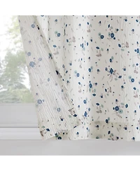 No. 918 Mirabelle Ditsy Floral Semi-Sheer Rod Pocket Kitchen Curtain Tier Pair
